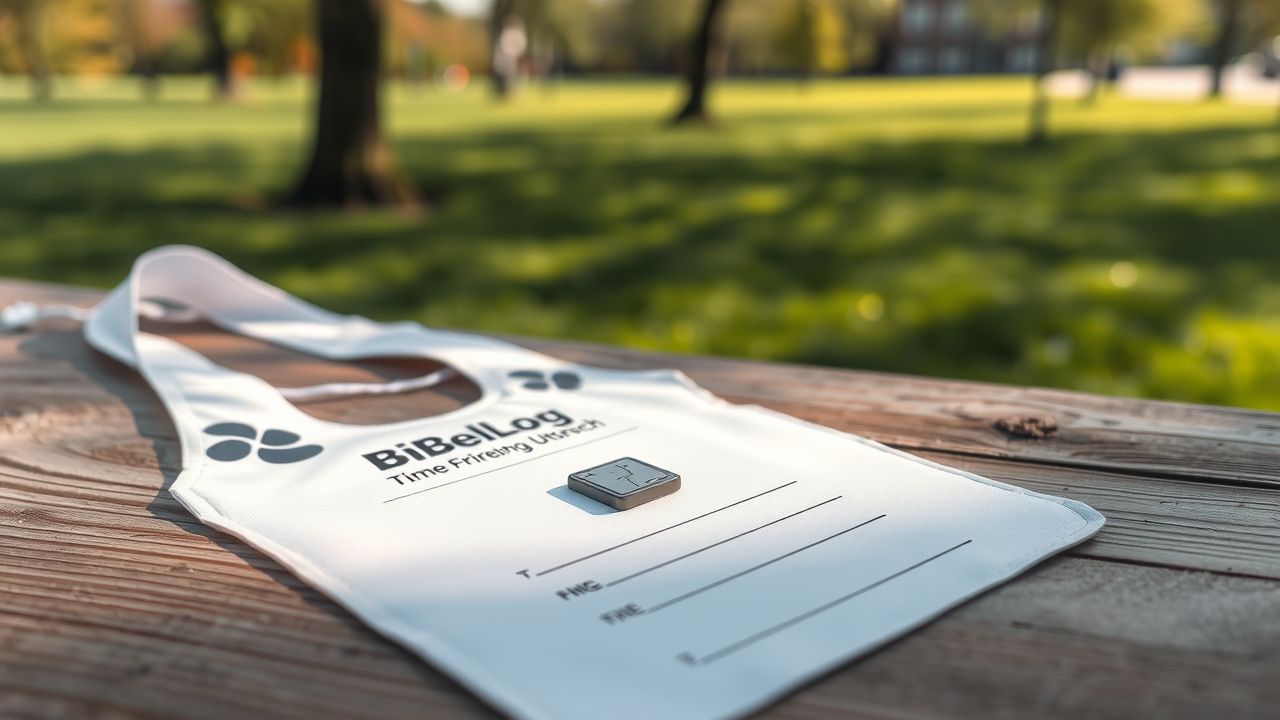 Dit is een close-up van een wit startnummer met een chip.