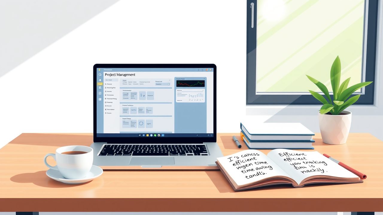 Een georganiseerd kantoorbureau voor productief werken.